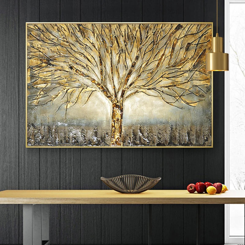 Gold Tree of Life Oil Painting